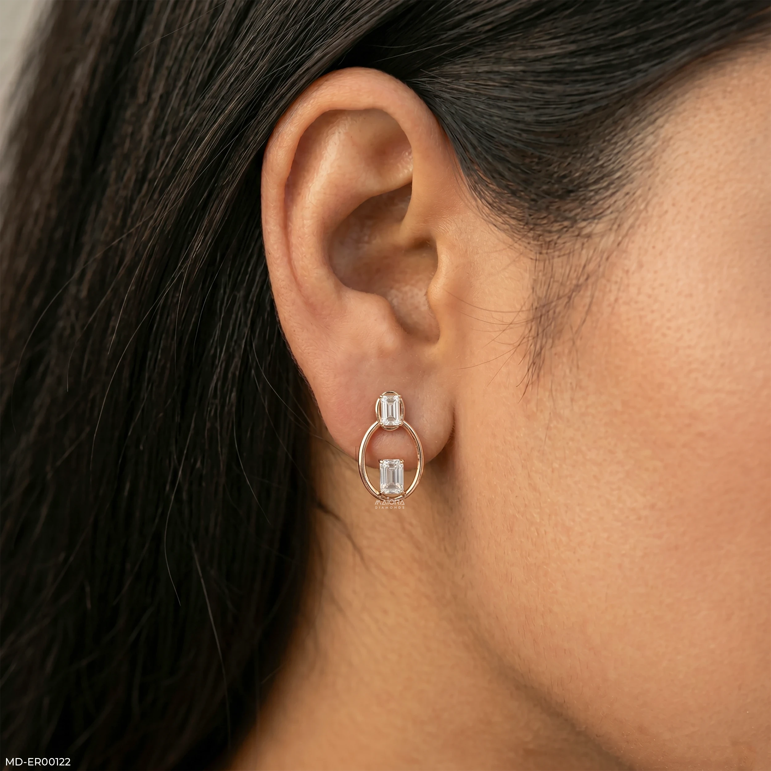 Motile Detachable Diamond Studs 14K White Gold