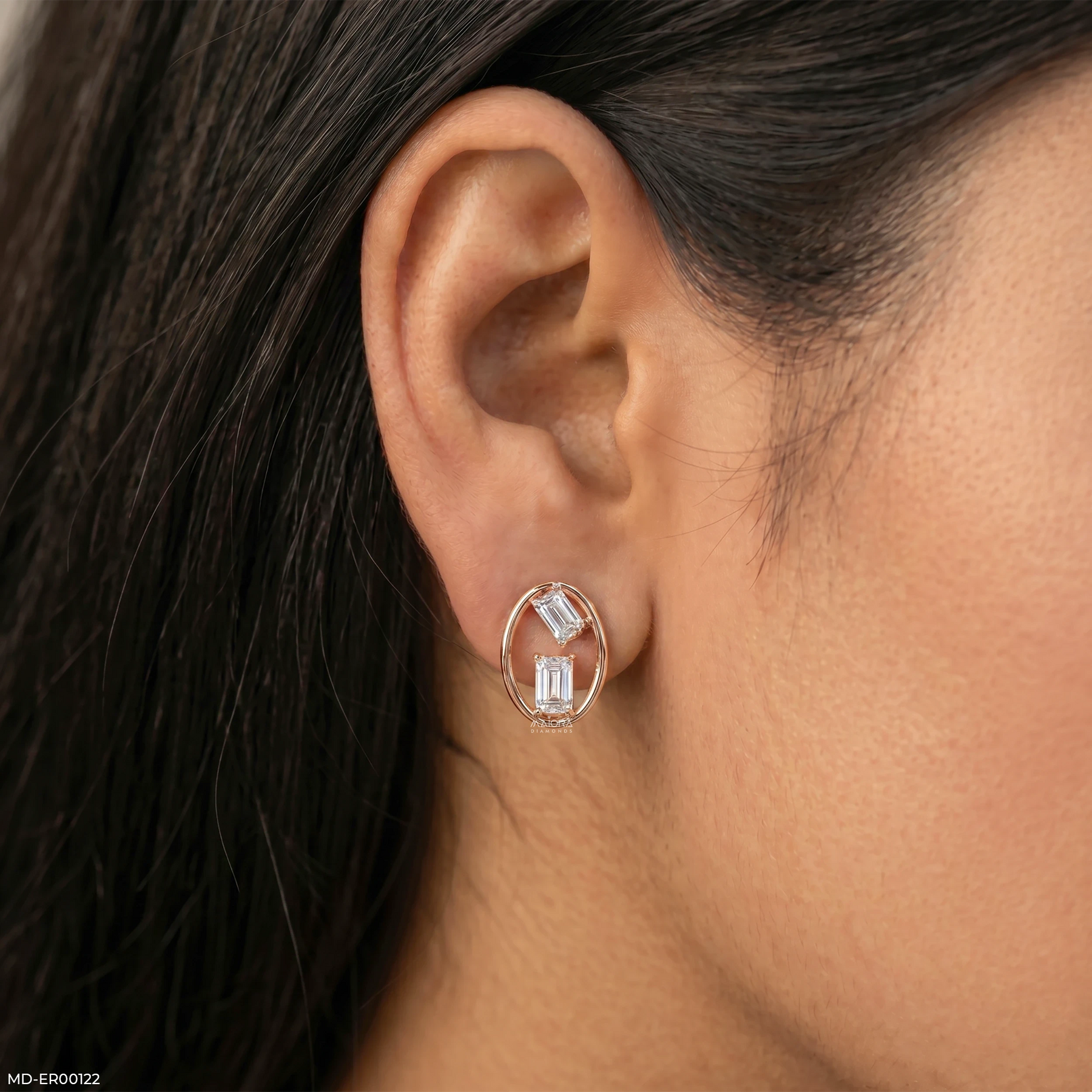 Motile Detachable Diamond Studs Platinum 950
