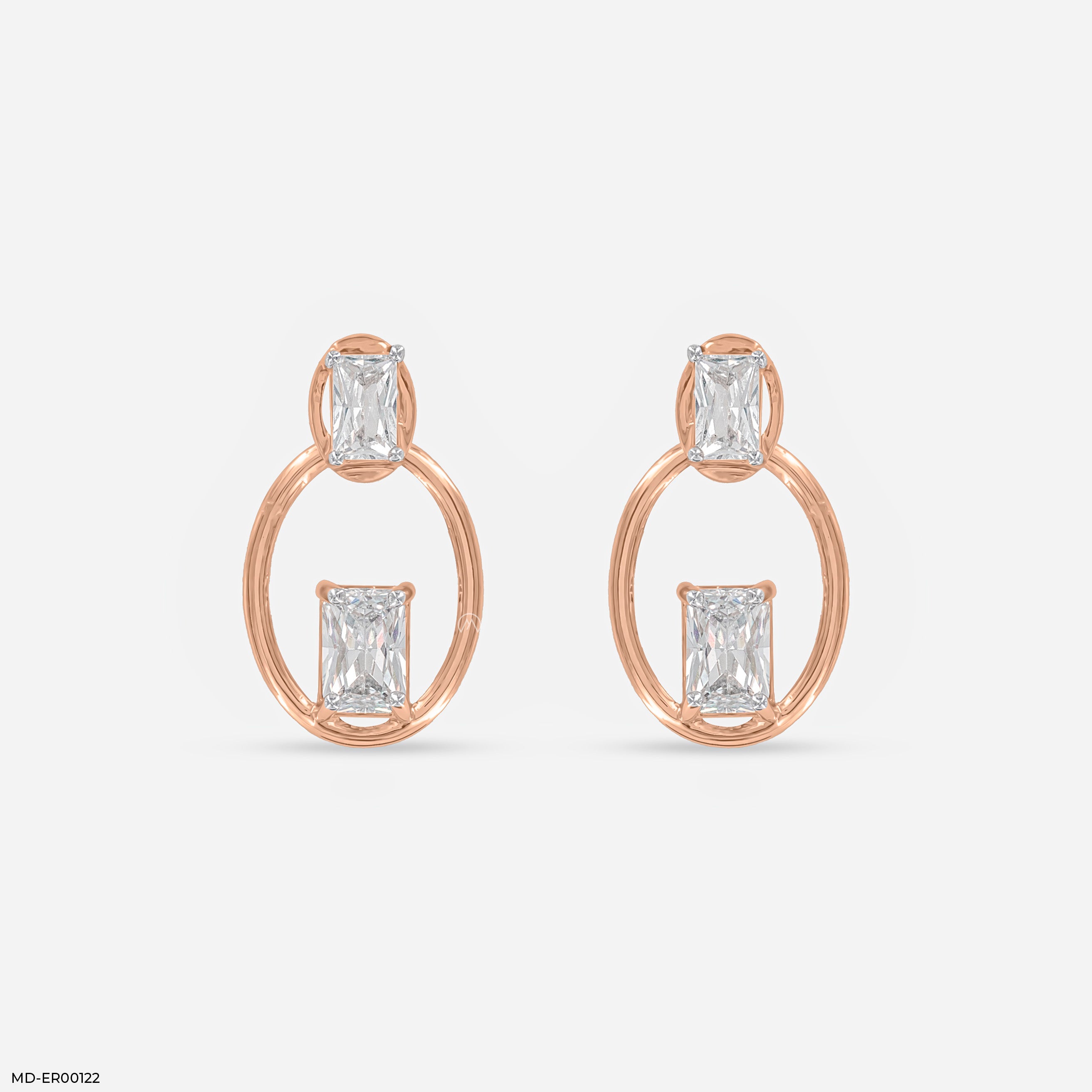 Motile Detachable Diamond Studs 14K Rose Gold