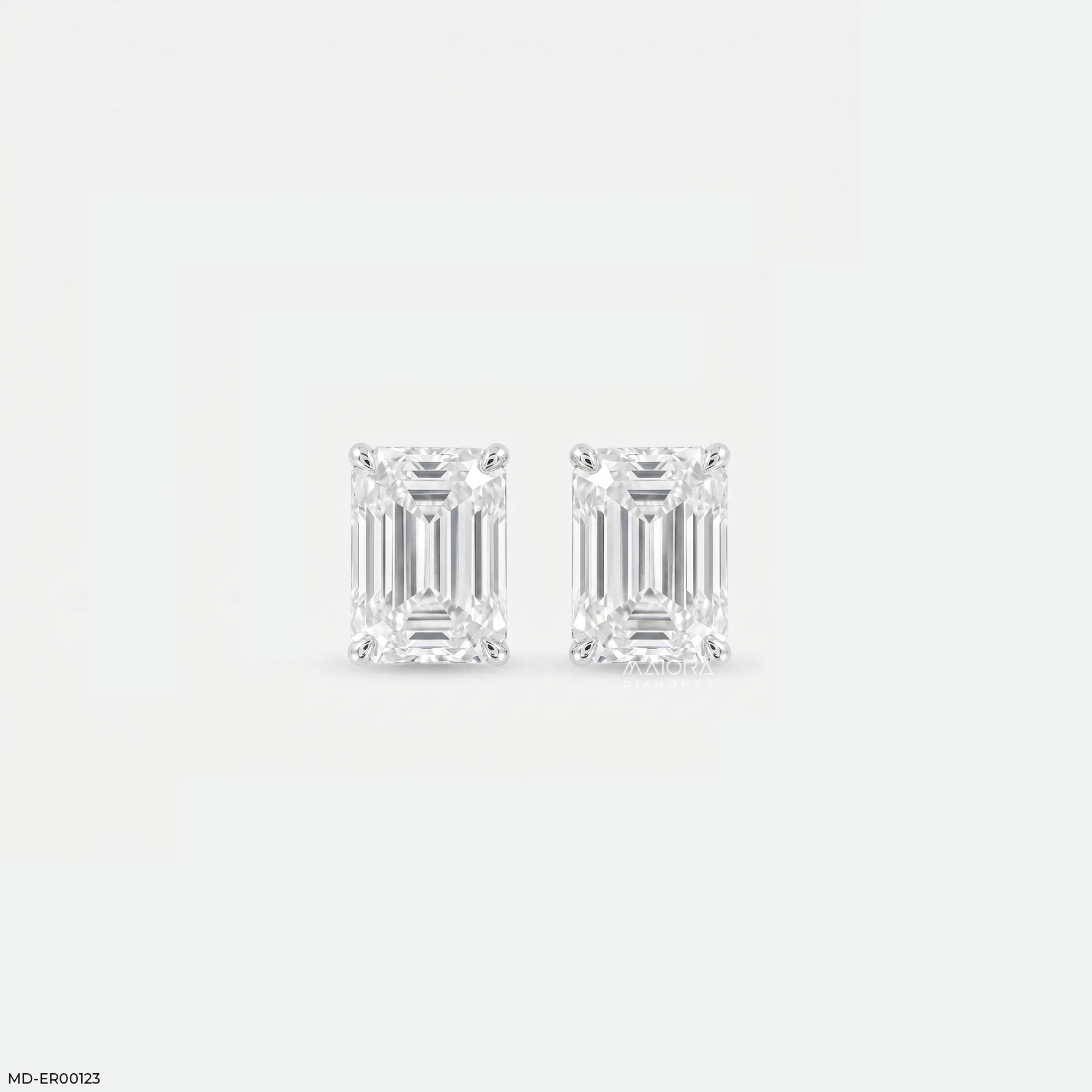 1.5 Carat Baguette Detachable Earrings 9K White Gold