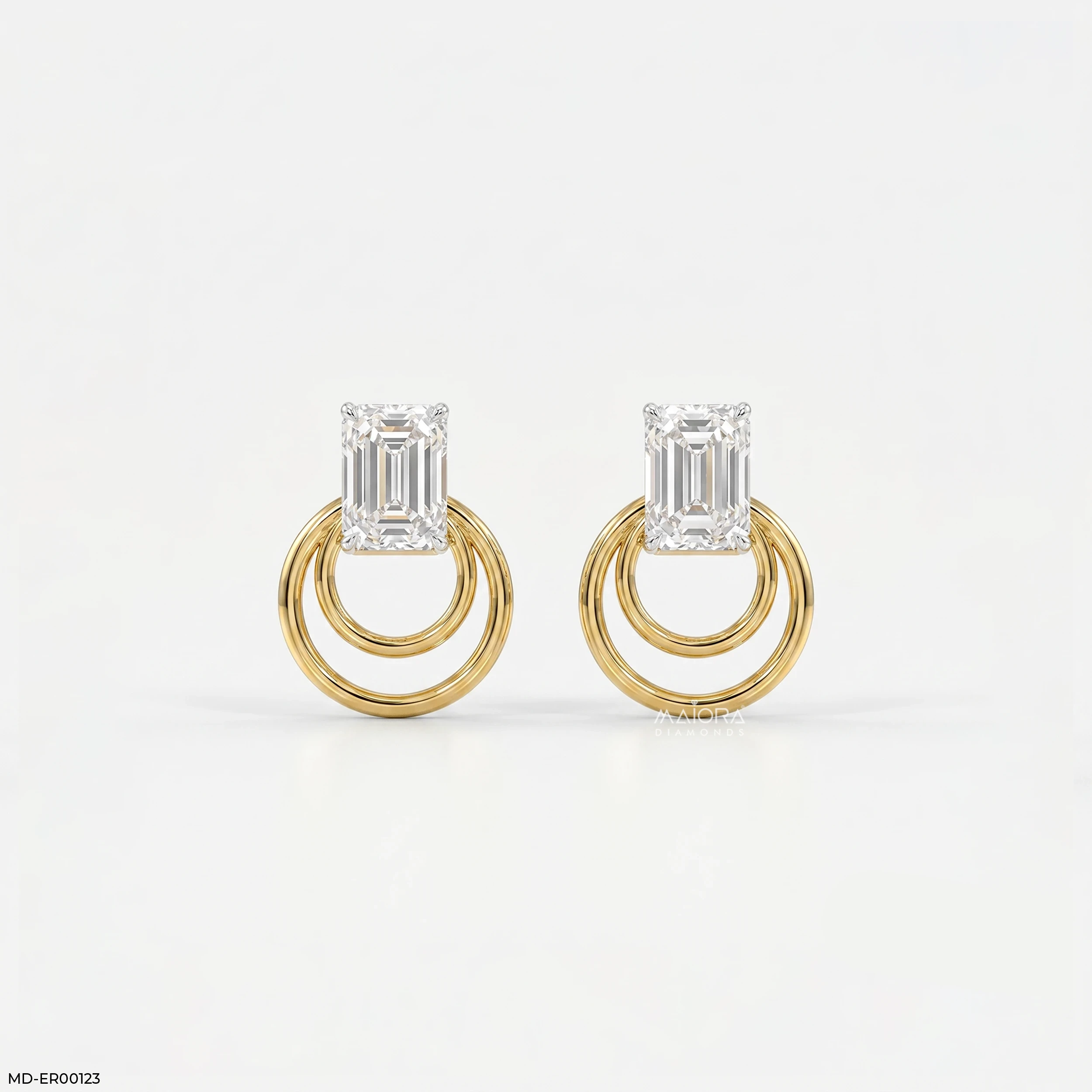1.5 Carat Baguette Detachable Earrings