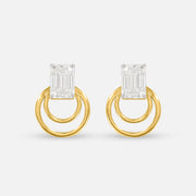 1.5 Carat Baguette Detachable Earrings 14K Yellow Gold