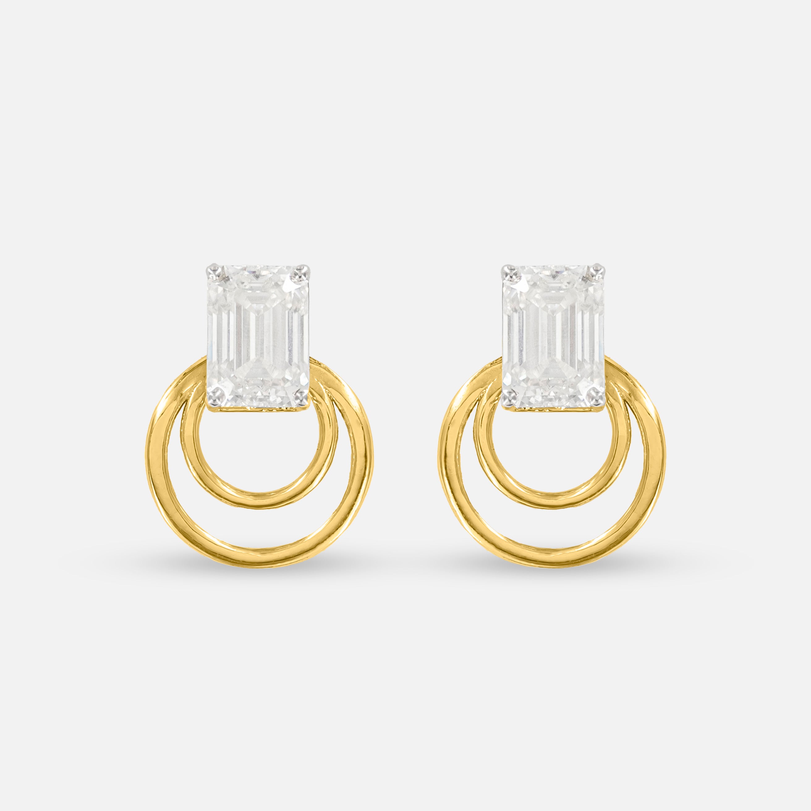 1.5 Carat Baguette Detachable Earrings 9K Yellow Gold
