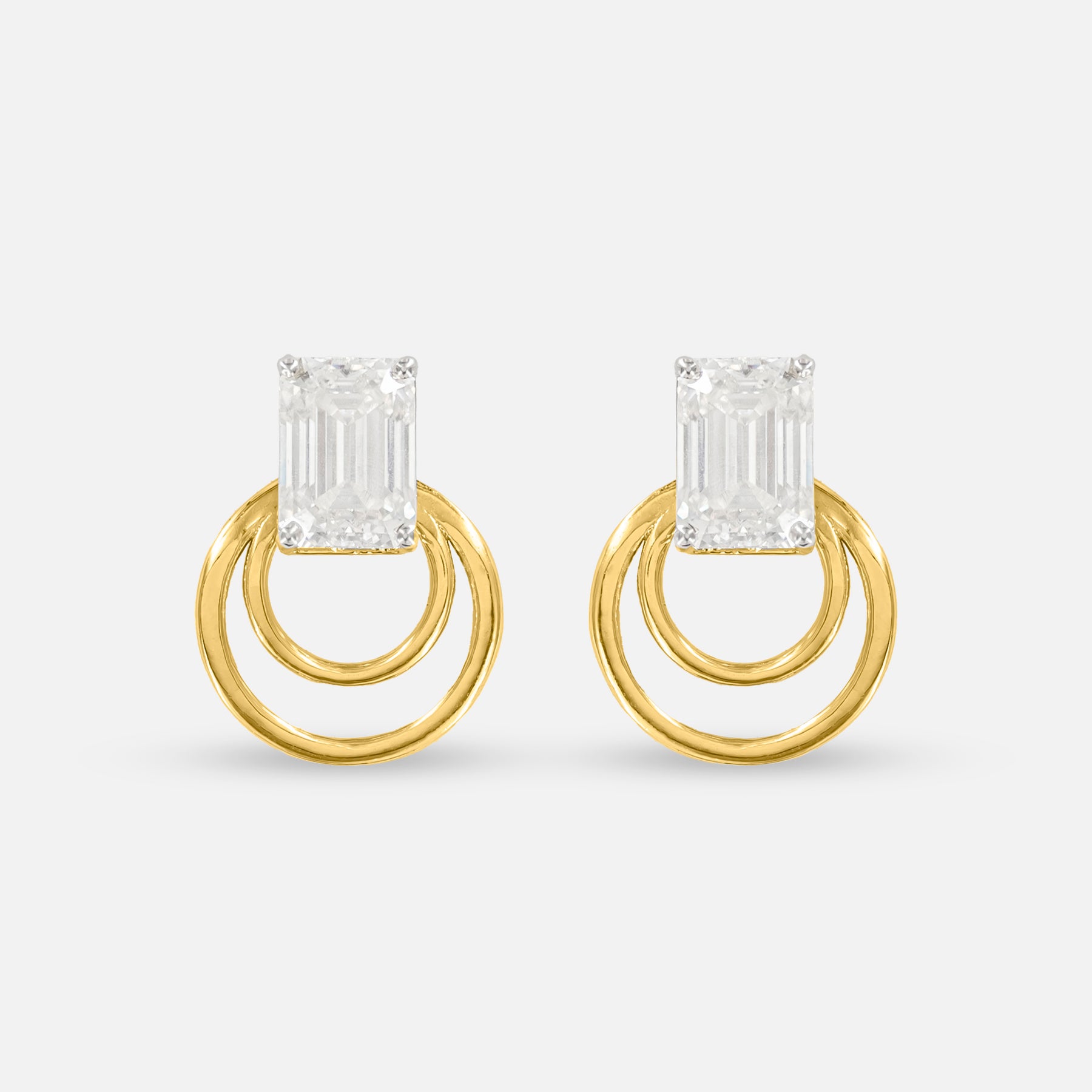 1.5 Carat Baguette Detachable Earrings 14K White Gold