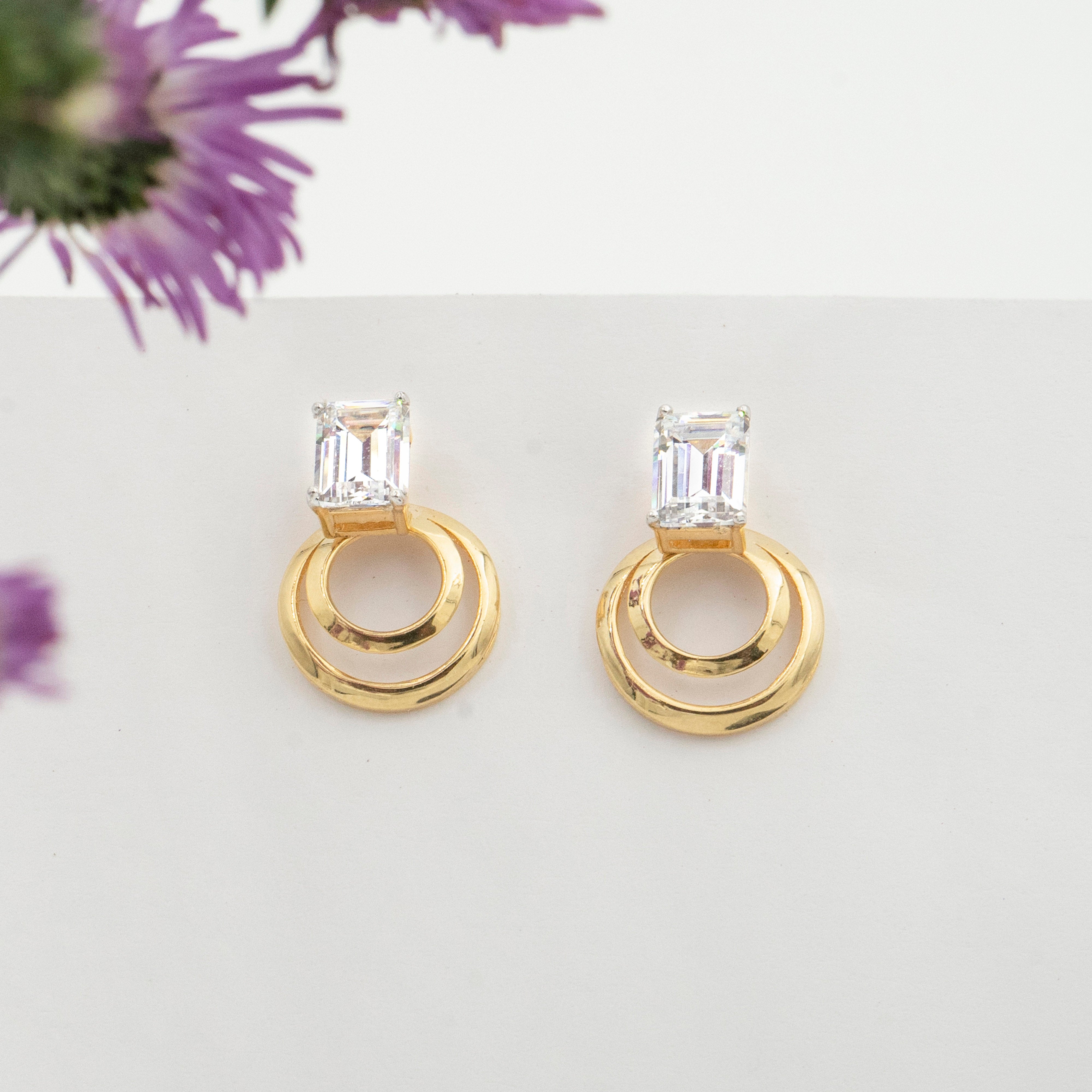 1.5 Carat Baguette Detachable Earrings 9K Rose Gold