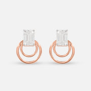 1.5 Carat Baguette Detachable Earrings 9K Rose Gold