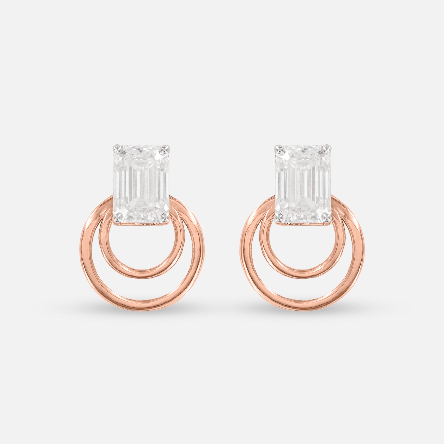 1.5 Carat Baguette Detachable Earrings 14K White Gold