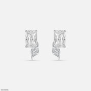 0.8 Carat Emerald Flame Earrings Platinum 950