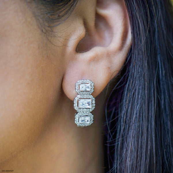 The Happy Tiara Hoops 14K White Gold