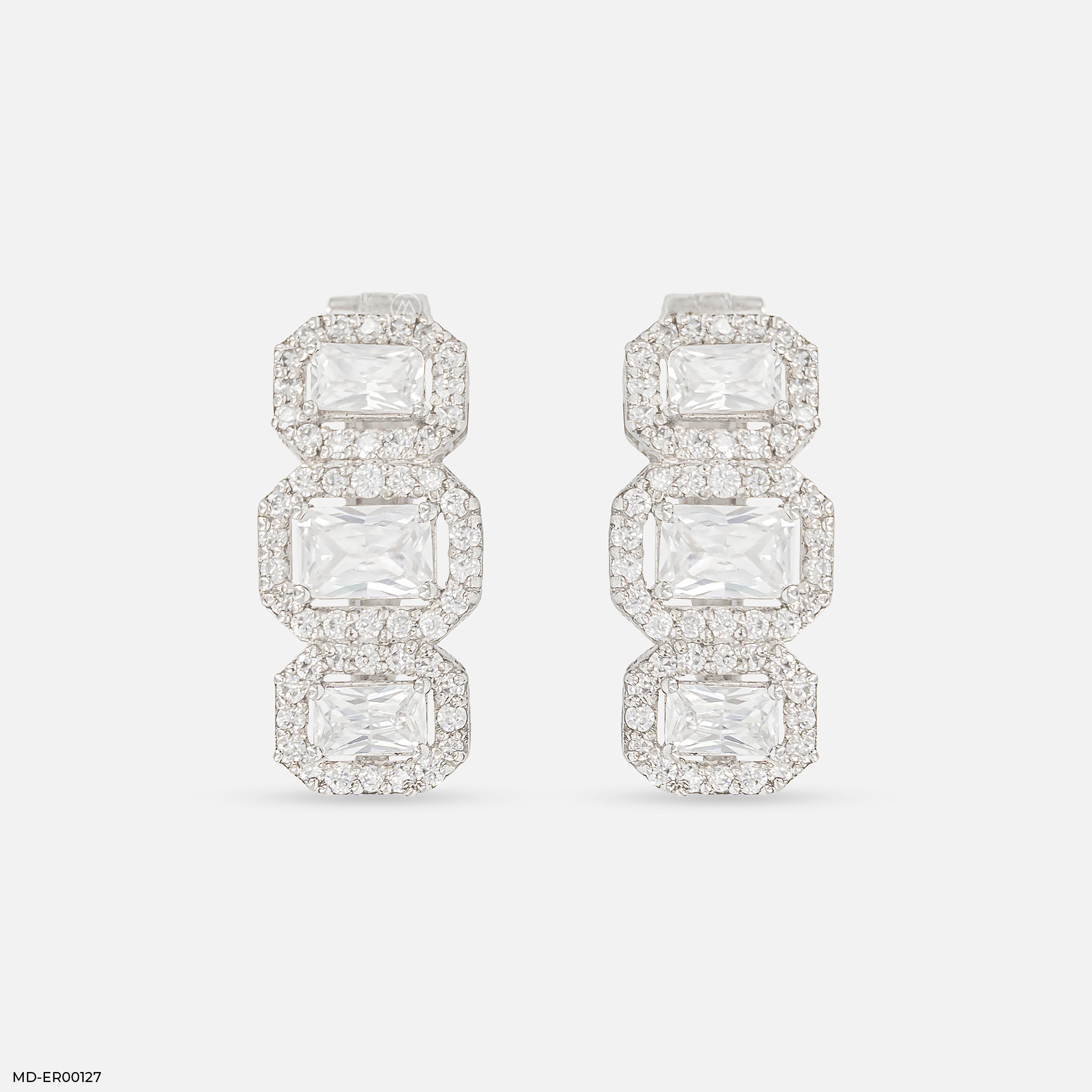 The Happy Tiara Hoops 9K White Gold