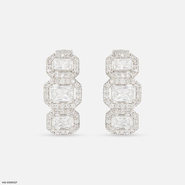 The Happy Tiara Hoops 14K White Gold