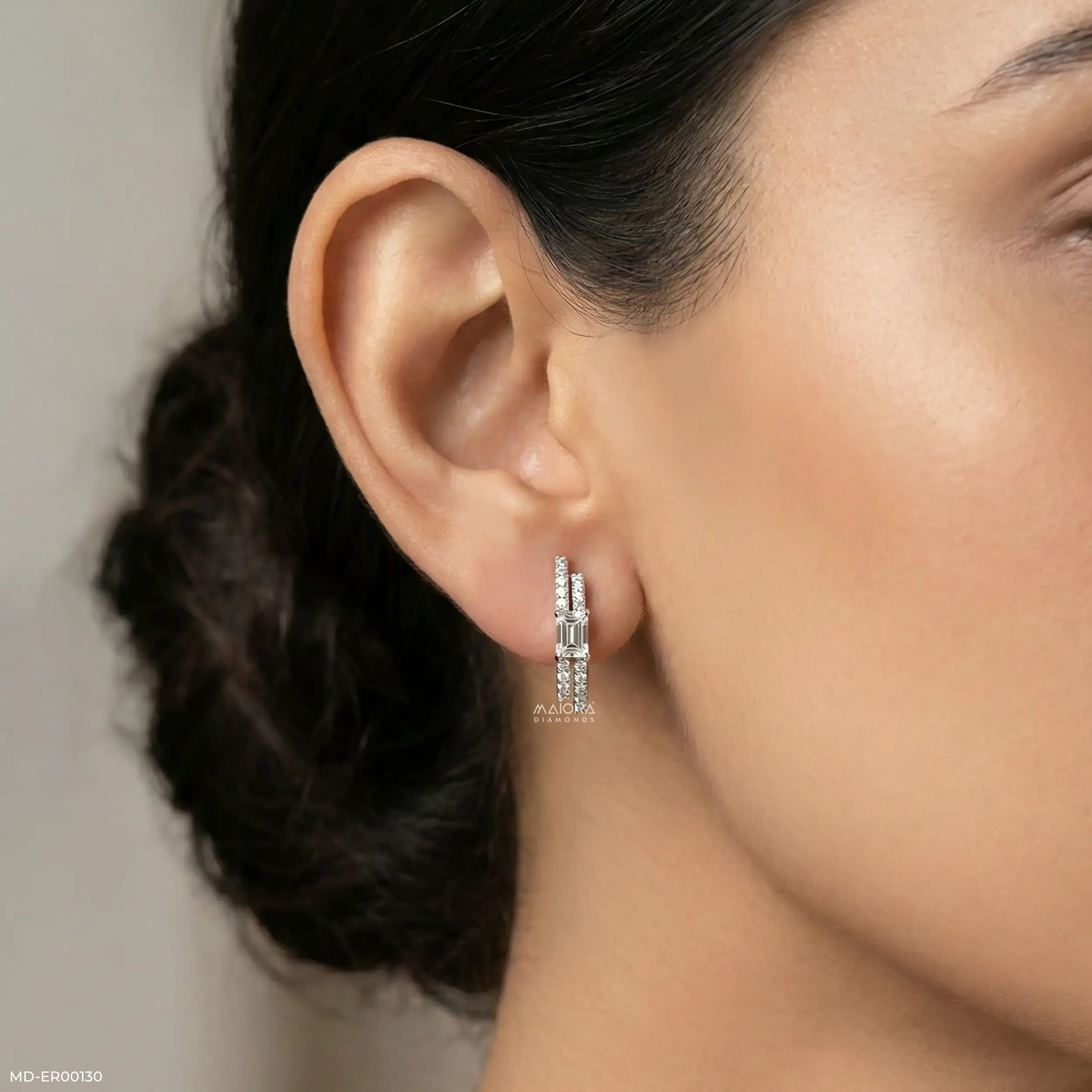 0.50 Carat Duo Radiant Earrings 14K Rose Gold