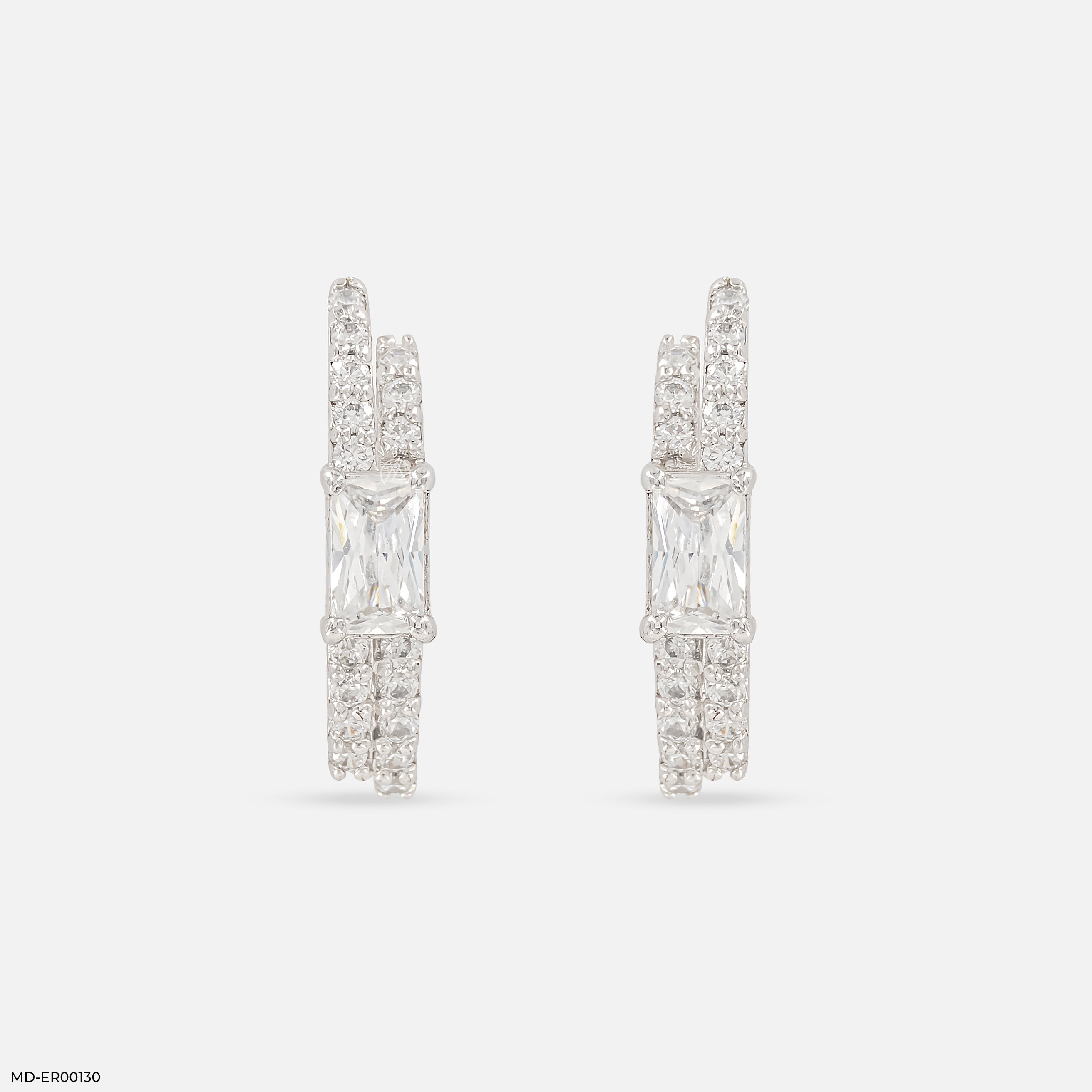 0.50 Carat Duo Radiant Earrings 14K White Gold