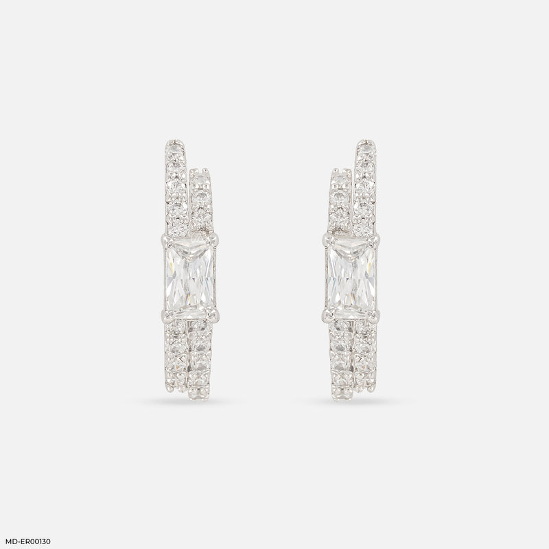 0.50 Carat Duo Radiant Earrings 14K Rose Gold
