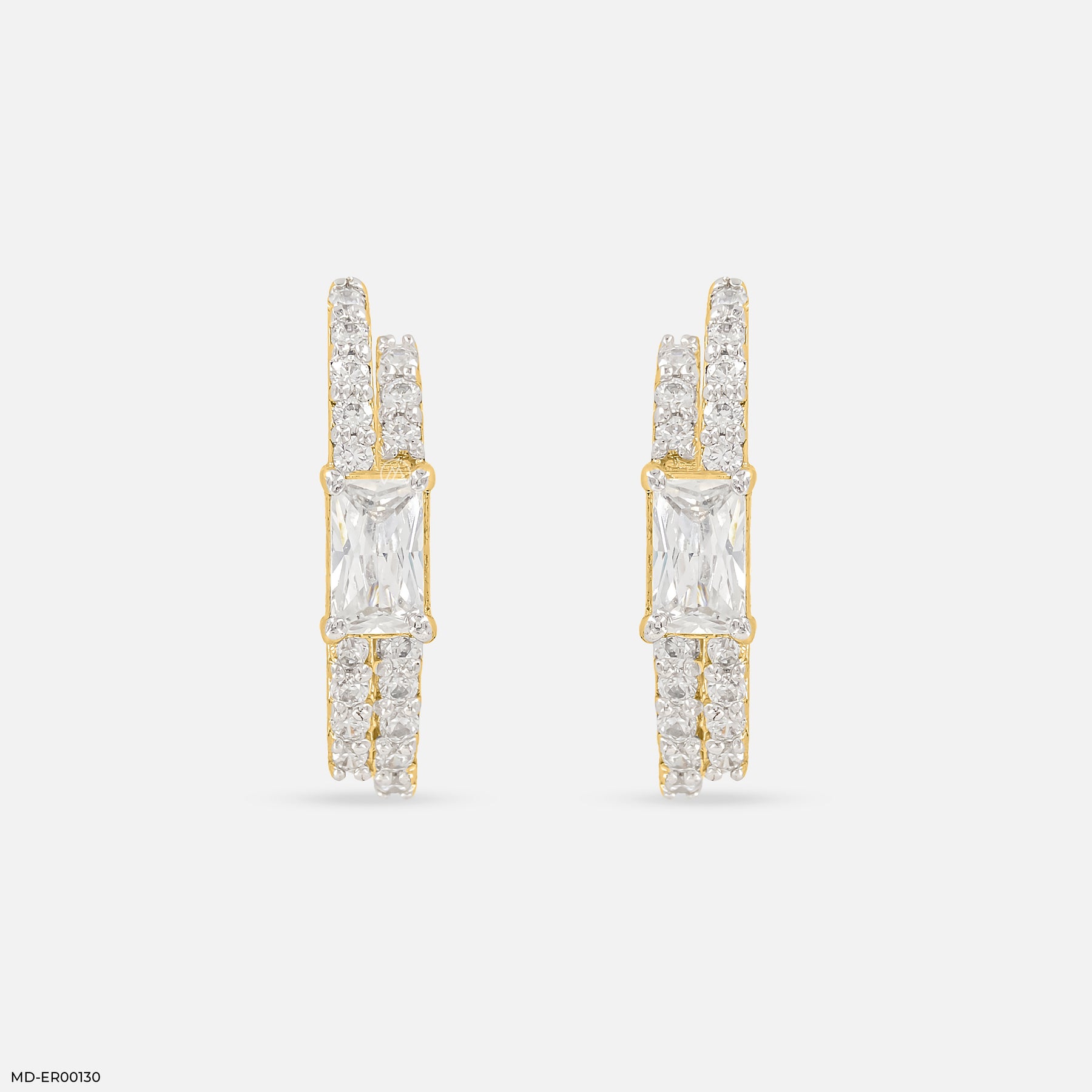 0.50 Carat Duo Radiant Earrings 14K Yellow Gold