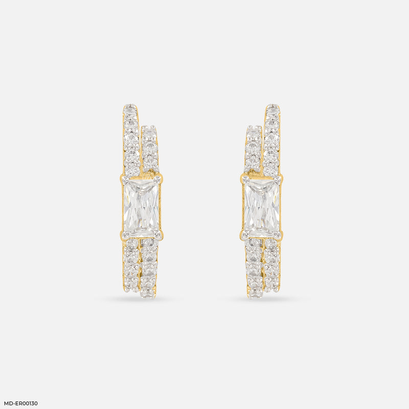 0.50 Carat Duo Radiant Earrings 14K Rose Gold