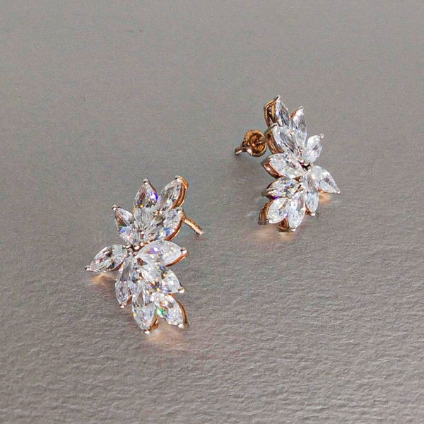 Alluring Marquise Daimond Earrings 9K Rose Gold