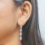 Dazzle Line Earrings 14K White Gold