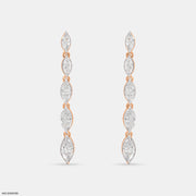 Dazzle Line Earrings 9K Rose Gold