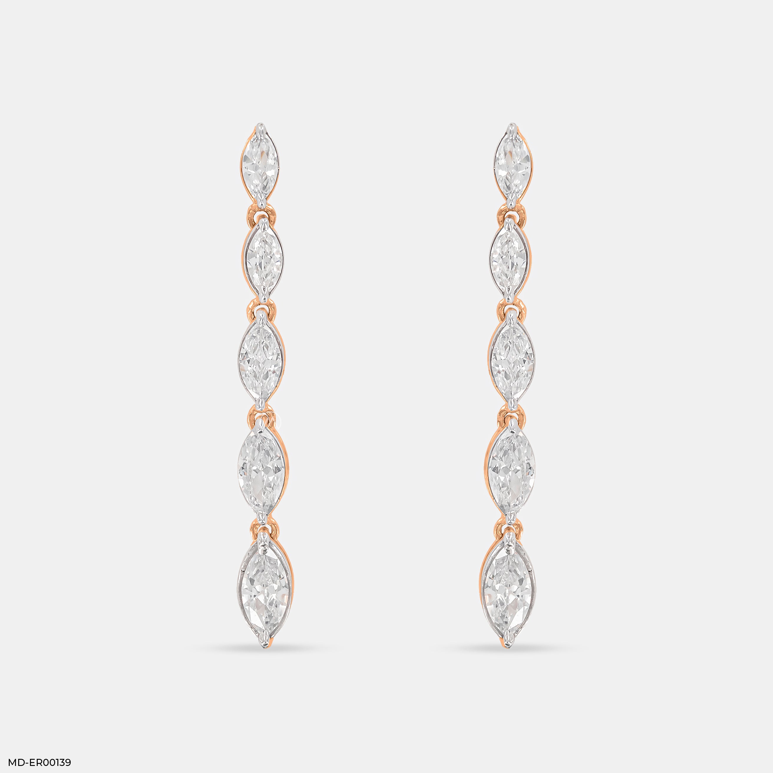 Dazzle Line Earrings 14K Rose Gold