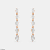 Dazzle Line Earrings 14K White Gold