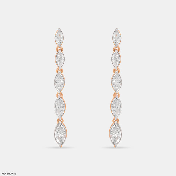 Dazzle Line Earrings 14K Rose Gold