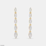 Dazzle Line Earrings 14K White Gold