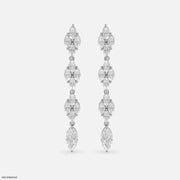 Shiny Line Earrings 14K White Gold