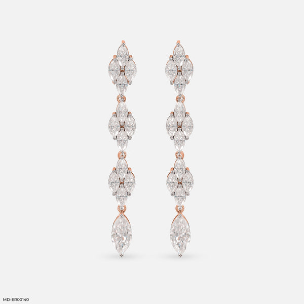 Shiny Line Earrings 14K Rose Gold