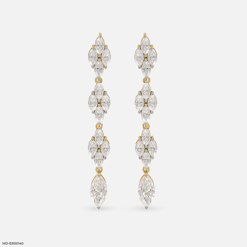 Shiny Line Earrings 14K Yellow Gold