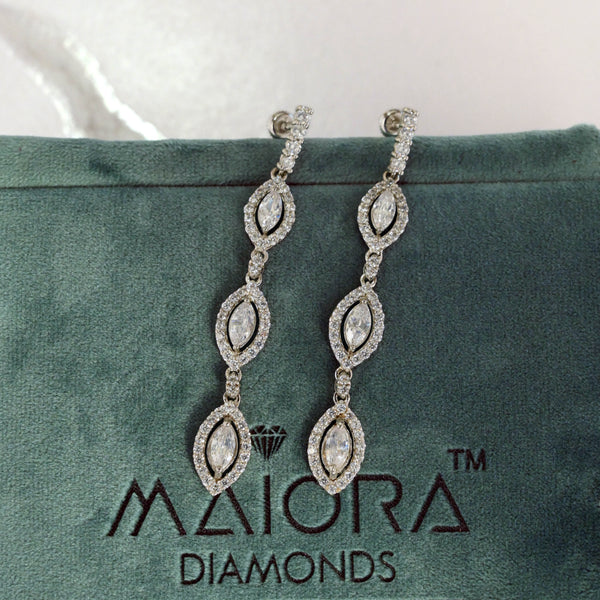 Amusing Drop Earrings 14K White Gold