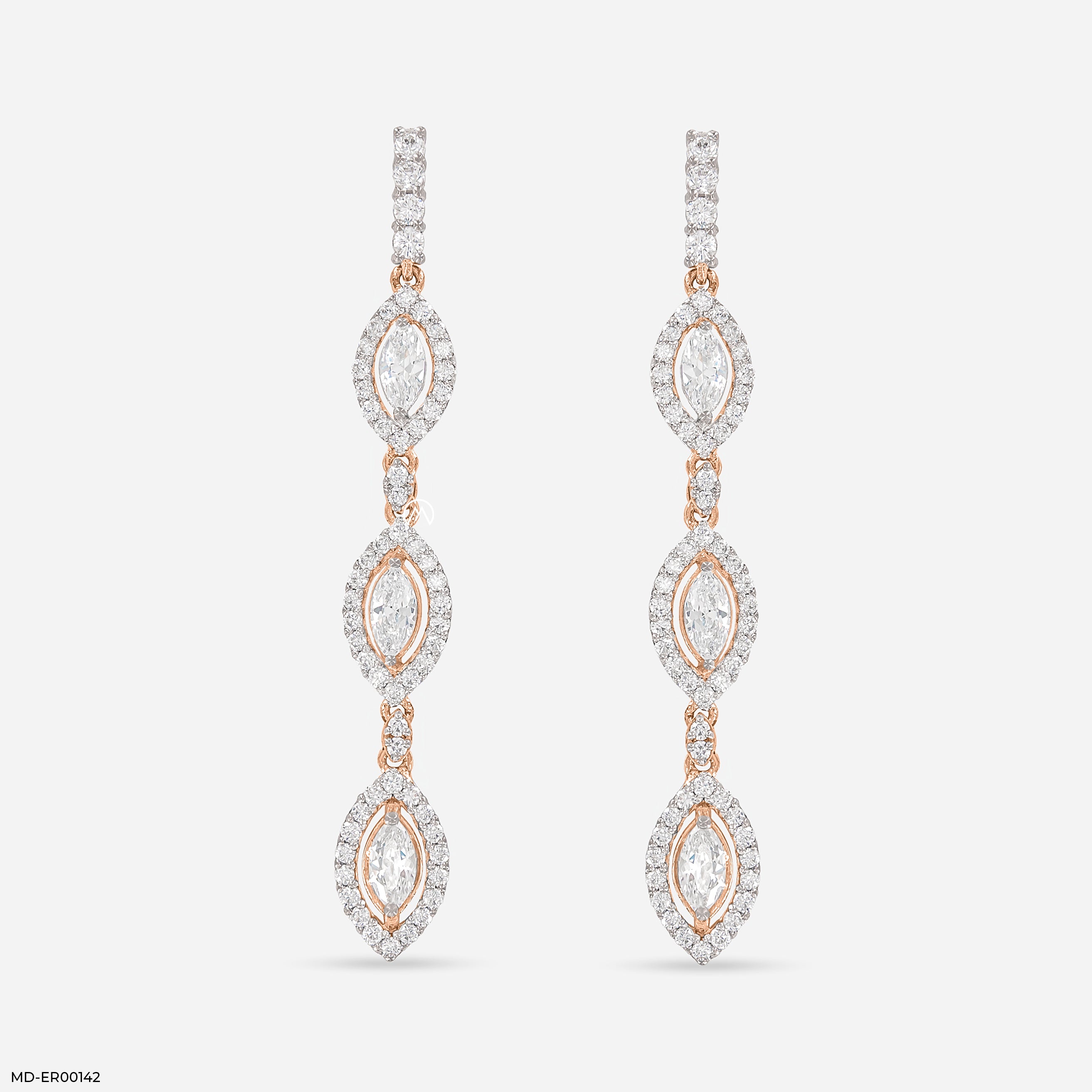 Amusing Drop Earrings 14K Rose Gold