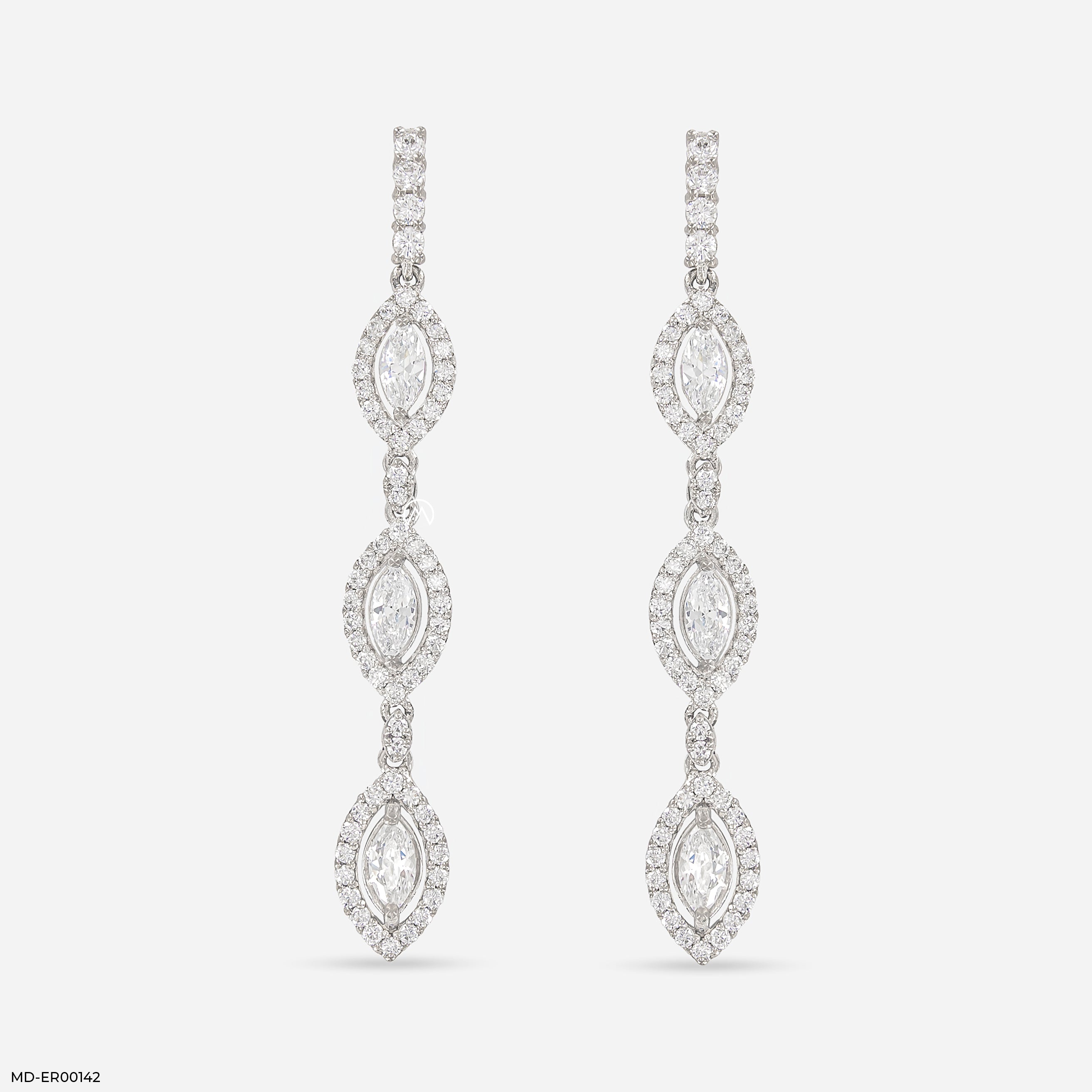 Amusing Drop Earrings 9K White Gold