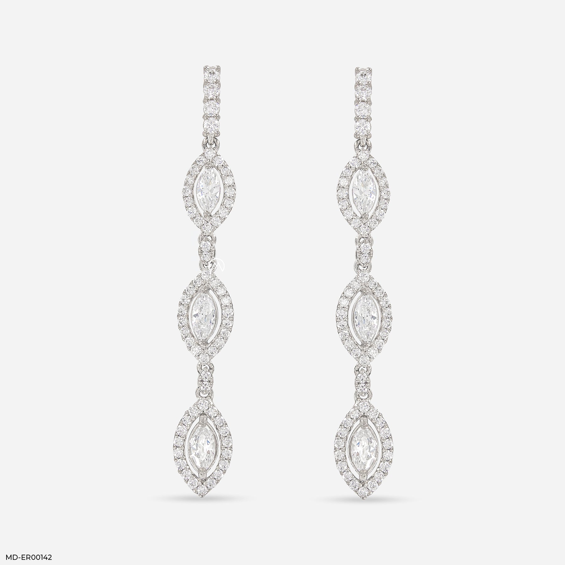 Amusing Drop Earrings 14K White Gold