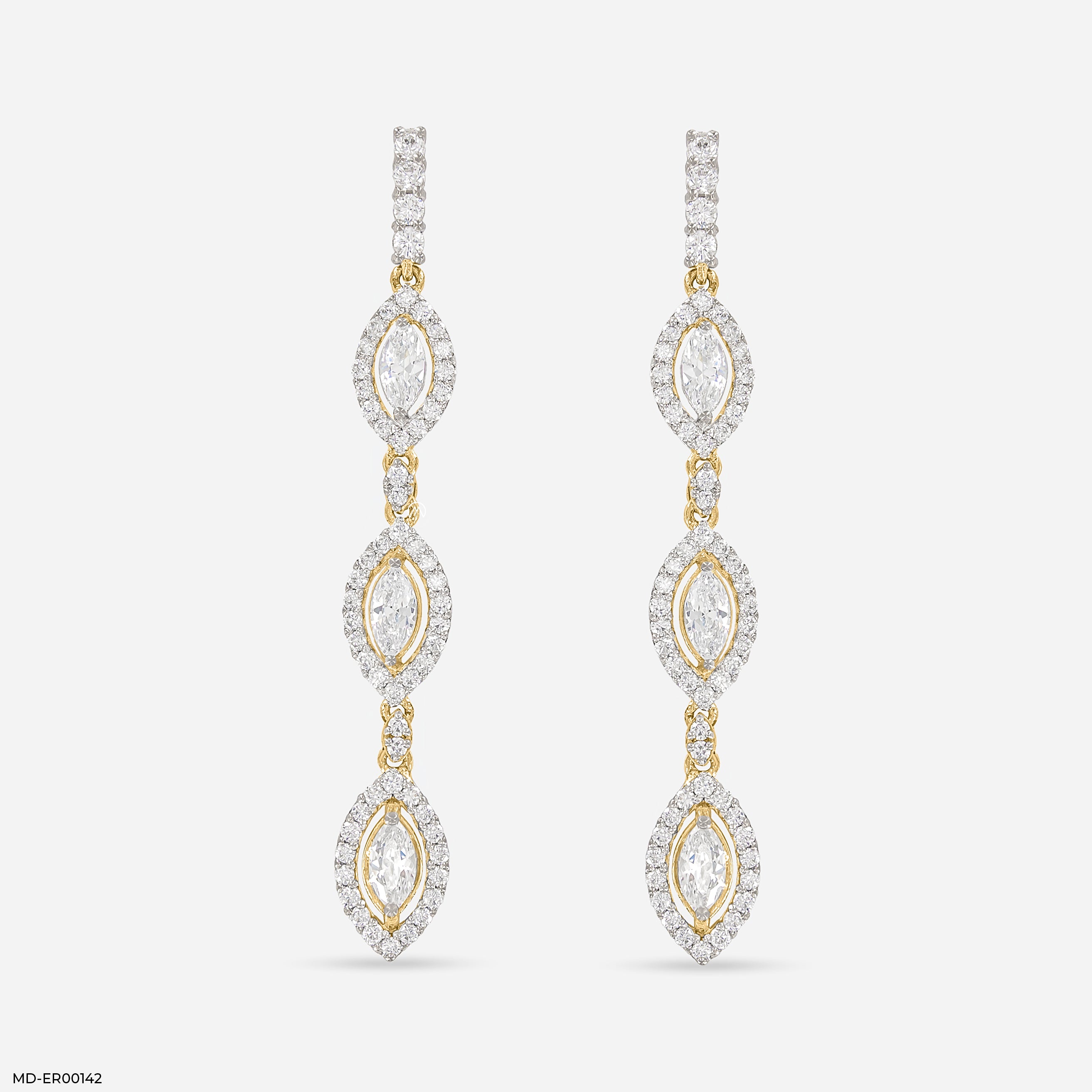 Amusing Drop Earrings 14K Yellow Gold