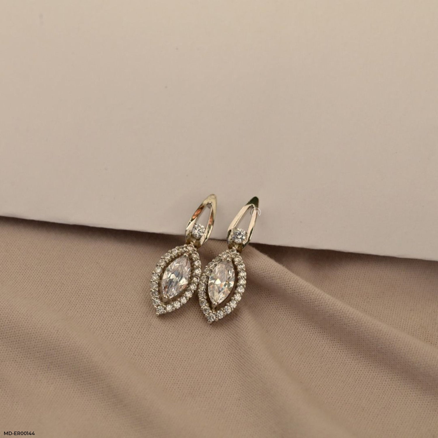 0.75 Carat Diamond Eye Earrings 14K Rose Gold