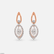 0.75 Carat Diamond Eye Earrings 14K Rose Gold