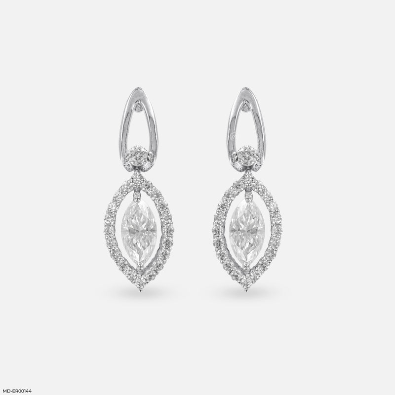 0.75 Carat Diamond Eye Earrings 14K Yellow Gold