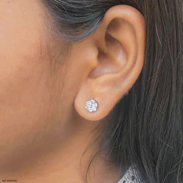 The Diamond Blossom Studs 14K White Gold