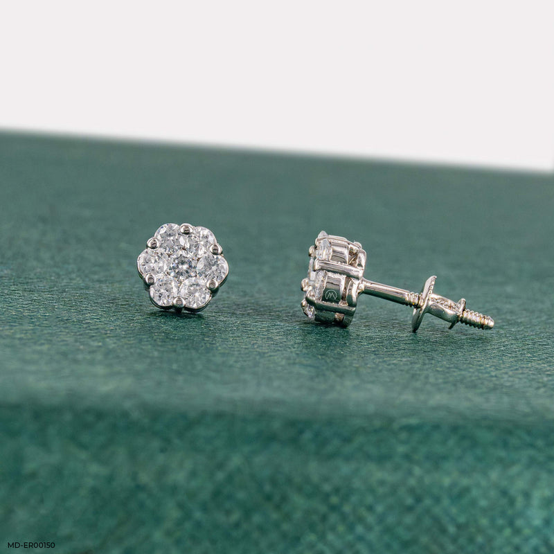 The Diamond Blossom Studs Platinum 950