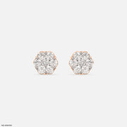 The Diamond Blossom Studs 9K Rose Gold