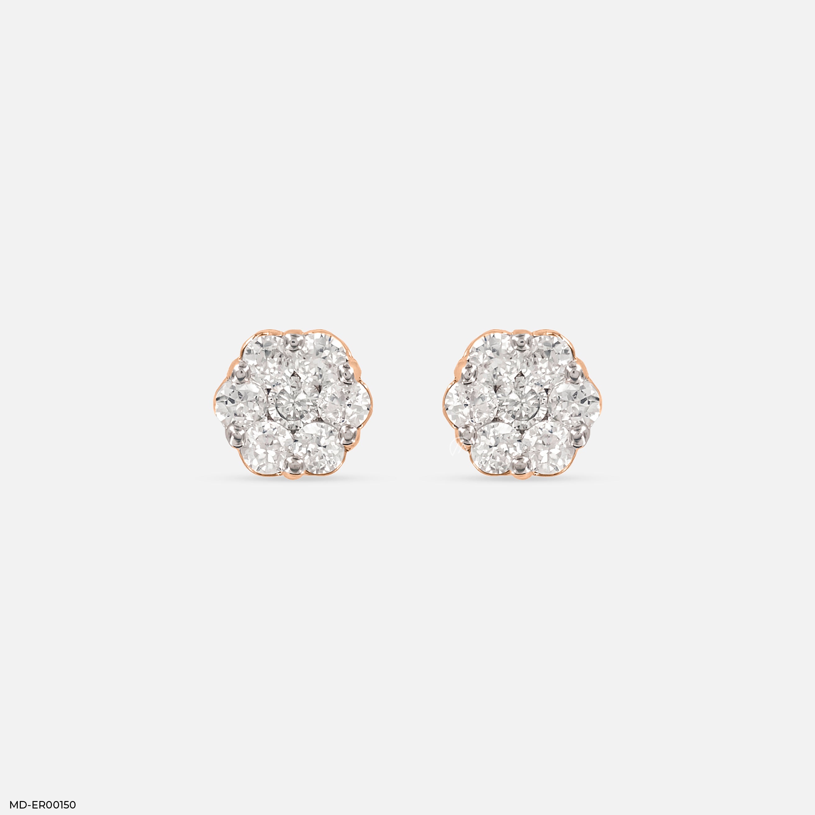 The Diamond Blossom Studs 14K Rose Gold