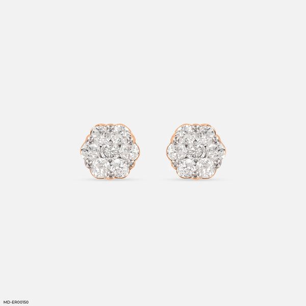 The Diamond Blossom Studs 14K Rose Gold