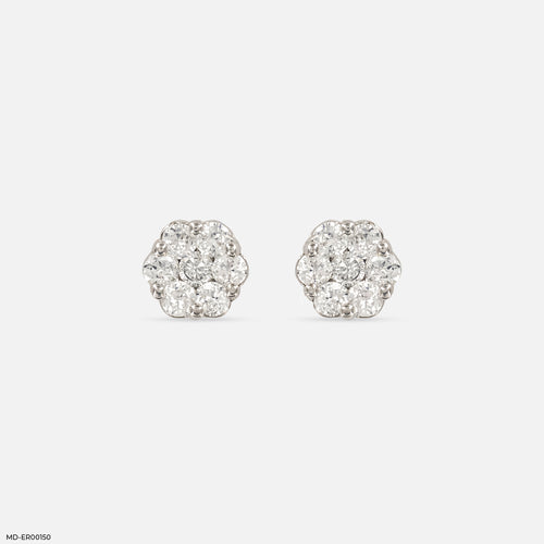 The Diamond Blossom Studs 14K White Gold