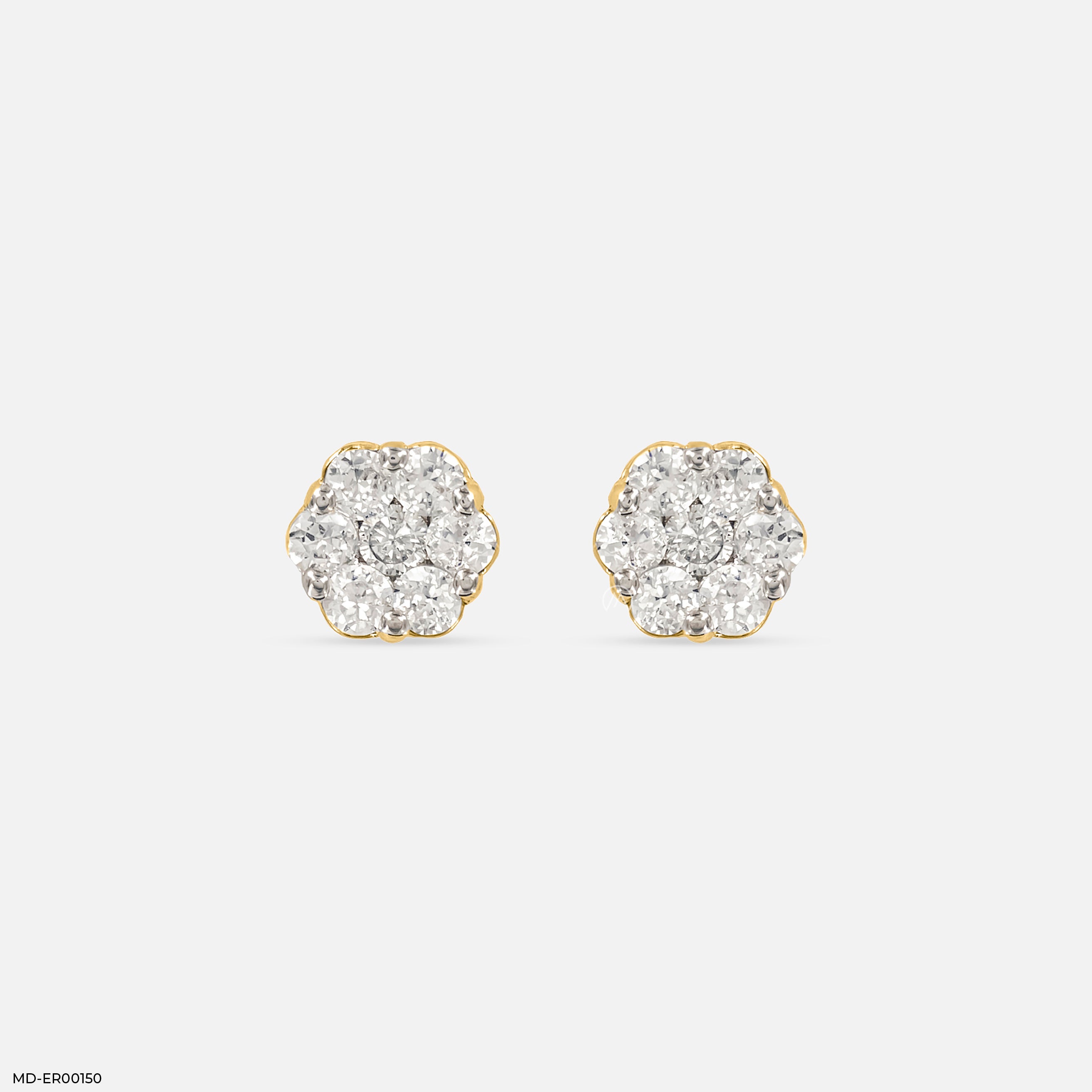 The Diamond Blossom Studs 14K Yellow Gold