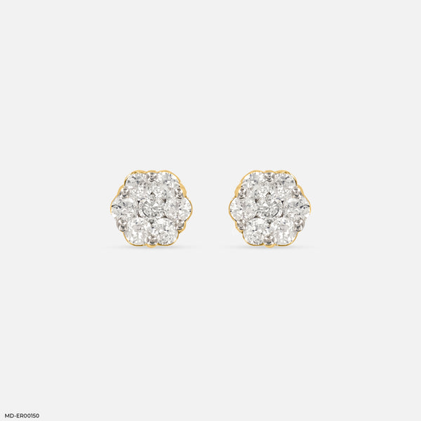 The Diamond Blossom Studs 18K Yellow Gold