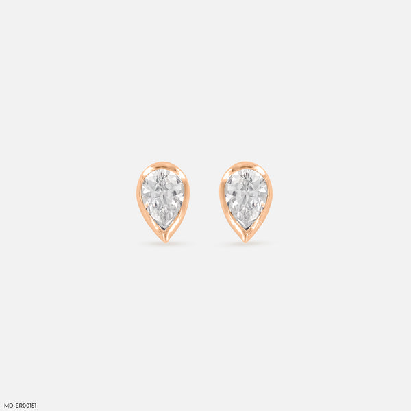 1 Carat Crystal Drop Earrings 14K Rose Gold