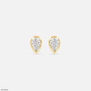 1 Carat Crystal Drop Earrings 14K Yellow Gold