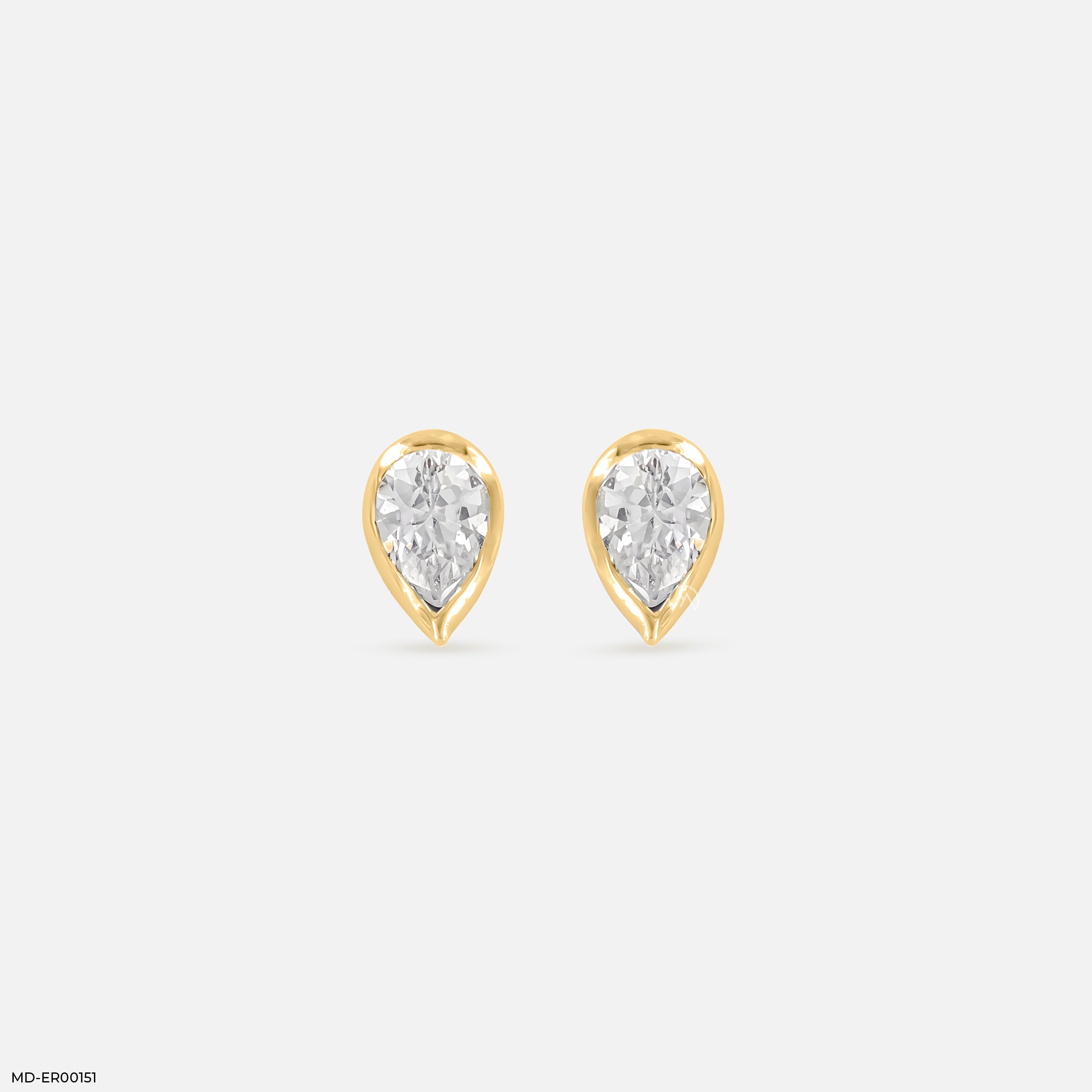 1 Carat Crystal Drop Earrings 14K Yellow Gold