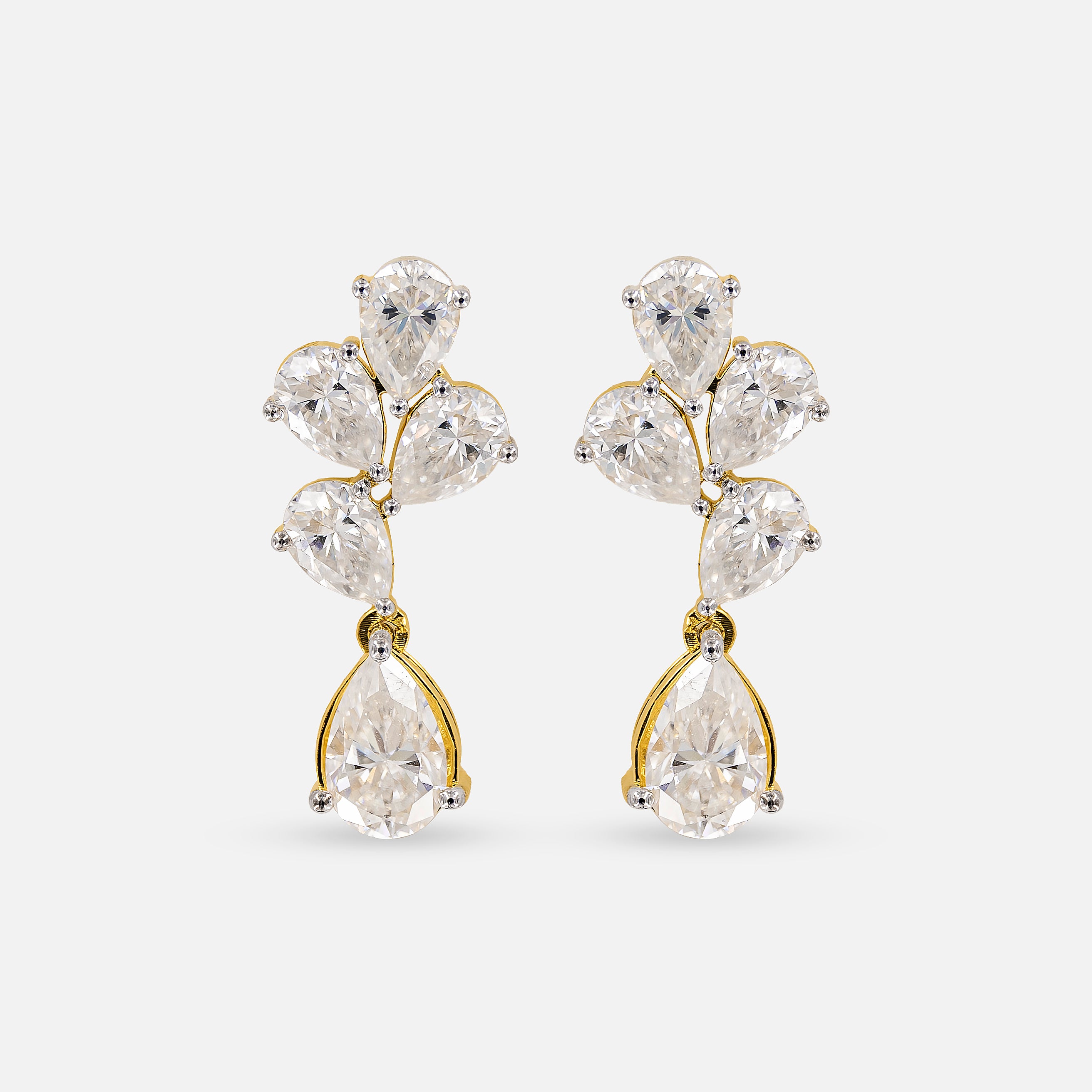 2 Carat Pear Drop Stella Earrings 14K Yellow Gold